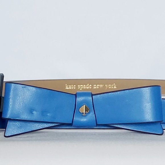 kate spade Accessories - Kate Spade Women’s New York Leather Bow Belt Blue Size XL